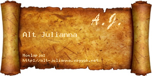 Alt Julianna névjegykártya